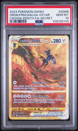 POKEMON SWORD & SHIELD CROWN ZENITH FULL ART/ORIGIN FORME DIALGA VSTAR PSA 10 - Image 1