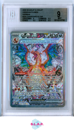 CHARIZARD EX SIR 2023 POKEMON SC&VI OBSIDIAN FLAMES GER 223 BGS 9 - Image 1