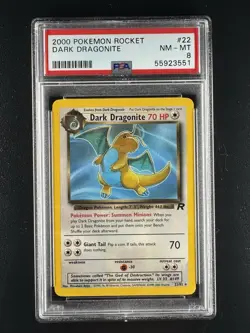 Pokemon Rocket Dark Dragonite #22 PSA 8 Near Mint - Image 1