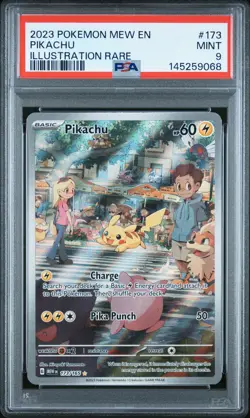 2023 POKEMON MEW EN-151 ILLUSTRATION RARE #173 PIKACHU PSA 9 - Image 1
