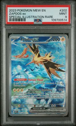 2023 POKEMON MEW EN-151 SPECIAL ILLUSTRATION RARE #202 ZAPDOS EX PSA 9 - Image 1