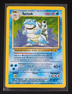 1999 Pokemon Base Set 💦 2/102 Turtok Holo EXC Deutsch WotC Blastoise Vintage - Image 3