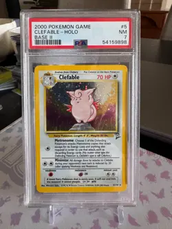 2000 POKEMON BASE SET 2 CELFABLE HOLO PSA 7 - Image 1