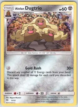 Alolan Dugtrio 11/12 McDonald's Collection 2019 Pokemon NM - Image 1
