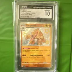 Pokemon Garganacl CGC 10 Shiny Rare Holo 178/091 SV Paldean Fates 2024 - Image 1