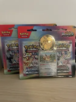 Pokemon TCG Prismatic Evolutions 2 pack Blister Eevee Pokemon Day - Lot of 2 - Image 1