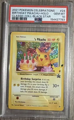 Pokemon Birthday Pikachu Celebrations Classic Coll. #24 PSA 10 Gem Mint - Image 1