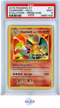 CHARIZARD-HOLO EVOLUTIONS-PRERELEASE POKEMON XY EVOLUTIONS 2016 11 PSA 9 - Image 1
