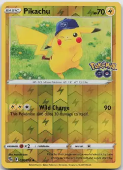 Pikachu 028/078 Reverse Holo Holo Rare Pokemon GO Pokemon TCG NM - Image 1