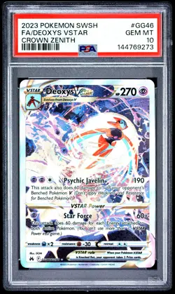 2023 POKEMON SWORD & SHIELD CROWN ZENITH #GG46 FULL ART/DEOXYS VSTAR PSA 10 - Image 1
