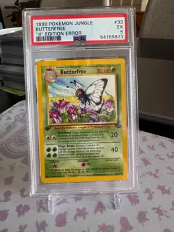 1999 POKEMON JUNGLE #33 "d" EDITION ERROR BUTTERFREE PSA 5 - Image 1