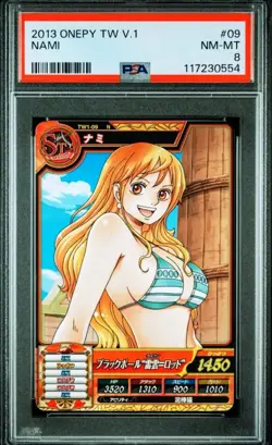 2013 One Piece Treasure World Volume.1 Nami TW1-09 N PSA 8 Vintage Onepy Tcg - Image 1