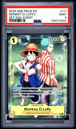 Monkey D. Luffy PSA9 2025 One Piece Promos Set Sail Event #111 - Image 1