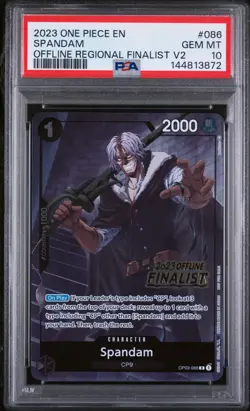 2023 ONE PIECE PROMOS OFFLINE REGIONAL FINALIST VOL.2 #086 SPANDAM PSA 10 - Image 1