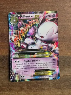 Pokemon Card: US Mewtwo EX 64/162 Breakthrough Ultra Rare Mega Holo HP210 Card - Image 1