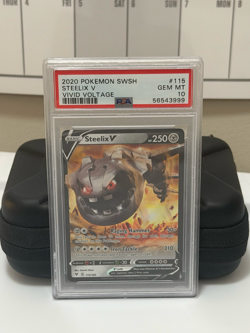 PSA 10 ⭐ Pokemon Steelix V 115 Vivid Voltage Full Art Graded Card - Image 1