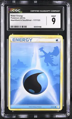 CGC 9 MINT Water Energy 2010 HeartGold & SoulSilver 117/123 Pokemon Card - Image 1