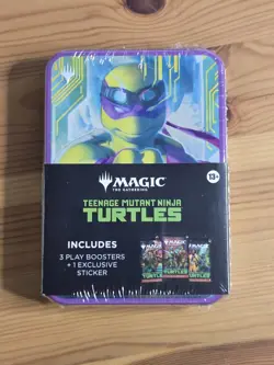 MTG TMNT Teenage Mutant Ninja Turtles Tin Sealed 3 Play Boosters + Sticker NEW - Image 1