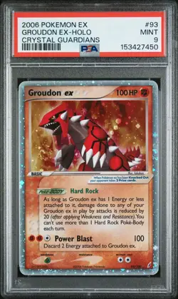 2006 POKEMON EX CRYSTAL GUARDIANS 93 GROUDON EX-HOLO PSA 9 MINT - Image 1