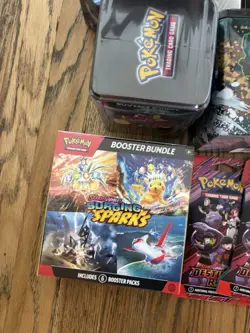 Pokemon TCG Tins Lot And Packs Lot - New- Surging Sparks Phantasmal Flames More - Image 4