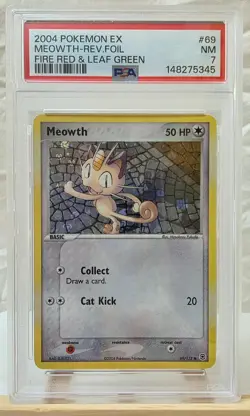 2004 Pokemon EX Fire Red & Leaf Green Meowth-Reverse Foil #69 NM-MT 7 *NEW* - Image 3