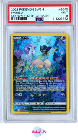 MEW POKEMON GG10 2023 CROWN ZENITH FOIL GERMAN PSA 9 - Image 1