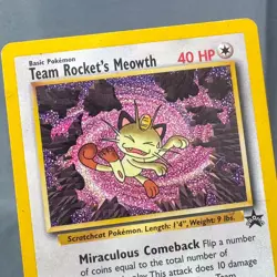 MP+ Team Rocket's Meowth 18 Wizards Black Star Promos Pokemon Kunihiko Yuyama - Image 3