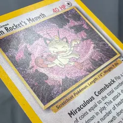 MP+ Team Rocket's Meowth 18 Wizards Black Star Promos Pokemon Kunihiko Yuyama - Image 4
