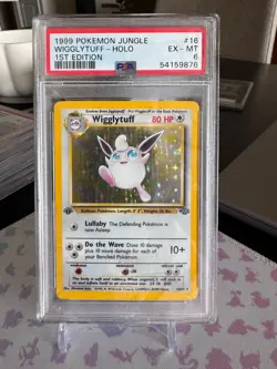 1999 POKEMON JUNGLE 1ST EDITION WIGGLYTUFF HOLO PSA 6 - Image 1