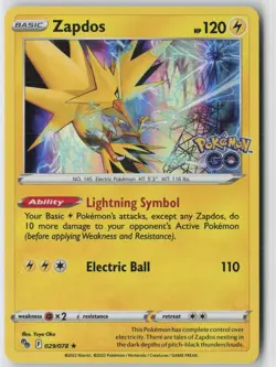 Zapdos Holo Holo Rare Pokemon GO 029/078 NM - Image 1