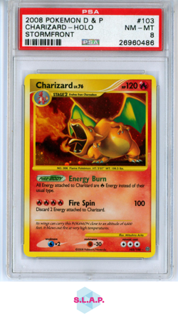 CHARIZARD-HOLO STORMFRONT POKEMON DIAMOND & PEARL STORMFRONT 2008 103 PSA 8 - Image 1