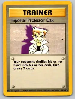 Imposter Professor Oak 73/102 Rare Base Set Unlimited Pokemon Lightly Played - Image 1