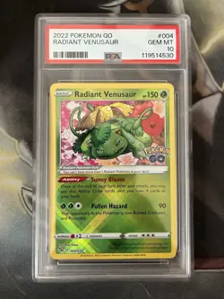 Radiant Venusaur 004/078 Pokemon GO Holo PSA 10 - Image 1