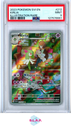 KIRLIA POKEMON 212 2023 SCARLET & VIOLET BASE FOIL ENGLISH PSA 9 - Image 1