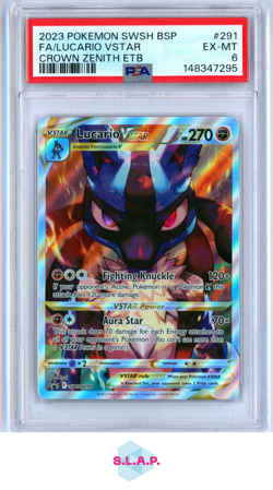 FA/LUCARIO VSTAR CROWN ZENITH ETB POKEMON SWSH BLACK STAR PROMO 2023 291 PSA 6 - Image 1