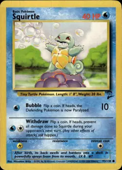 Pokemon Base Set 2 #093/130 Squirtle Common Lightly played - Image 1