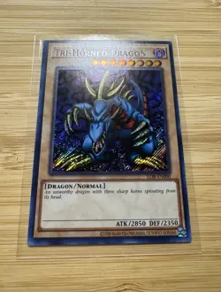 YuGiOh! Tri-Horned Dragon LOB-EN000 Secret Rare 25th Anniversary NM ✨ - Image 2