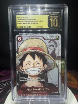 2025 One Piece JPN Monkey D Luffy 25th Anniv P-001 Manga Alt Art CGC 10 Pristine - Image 1