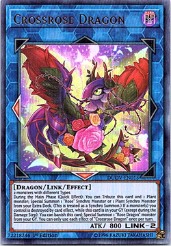 Crossrose Dragon DUOV-EN015 Yu-Gi-Oh! Light Play 1st Edition - Image 1