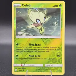 Celebi - 4/236 - Pokemon Unified Minds Sun & Moon Reverse Holo Rare Card 2019 - Image 1