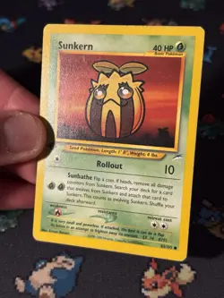Pokemon Card Sunkern 83/105 Neo Destiny FIRST EDITION - (LP) - Image 2