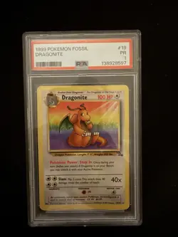 1999 POKEMON FOSSIL DRAGONITE #19 PR | PSA 1 - Image 1
