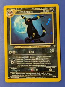 SWIRL 13/75 UMBREON HOLO RARE Pokemon TCG Neo Discovery SWIRL Non Smoking LP+ - Image 3