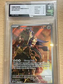 Pokemon TCG Zamazenta 201/182 Destined Rivals Graded TFG 8 - Image 1