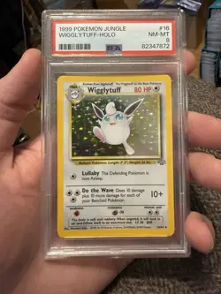 Wizards of the Coast Pokemon TCG Wigglytuff 16/64 Jungle Holo Rare PSA 8 1999 - Image 1