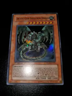 Yugioh 2007 Ancient Gear Gadjiltron Dragon Ultra R 1st Ed. SD10-EN001 Near Mint - Image 2