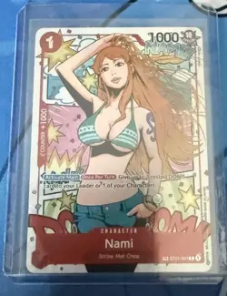 One Piece Wings of the Captain Nami Treasure Rare Alt Art #ST01-007 LIGHT PLAYED - Image 1