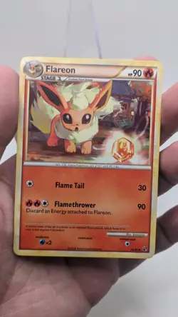 Retro 2010 Pokemon TCG #26/90 Flareon Undaunted Uncommon MP Pokemon Card - Image 3