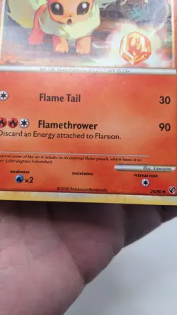 Retro 2010 Pokemon TCG #26/90 Flareon Undaunted Uncommon MP Pokemon Card - Image 4
