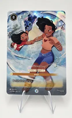 Disney Lorcana Enchanted Raging Storm 225/204 Fresh From Pack Into Protection - Image 1